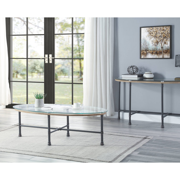 Williston Forge Javiar Oval Coffee Table with Glass Top - Wayfair Canada